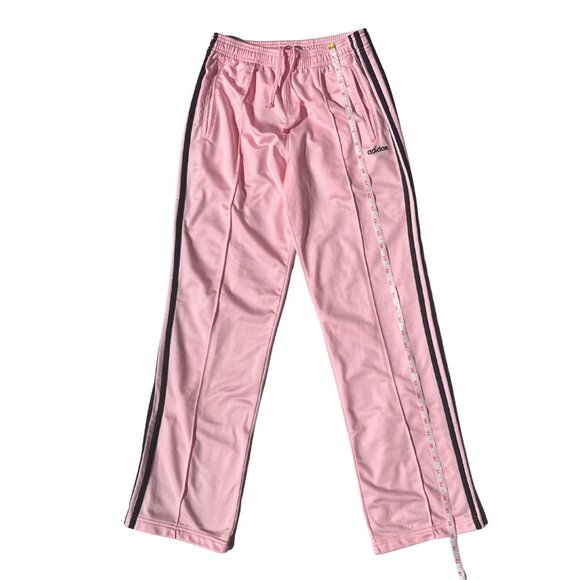 Adidas Pink Track Pants Women's Size S Straight Leg Athleisure 3 Stripe Logo Y2K - Picture 8 of 15